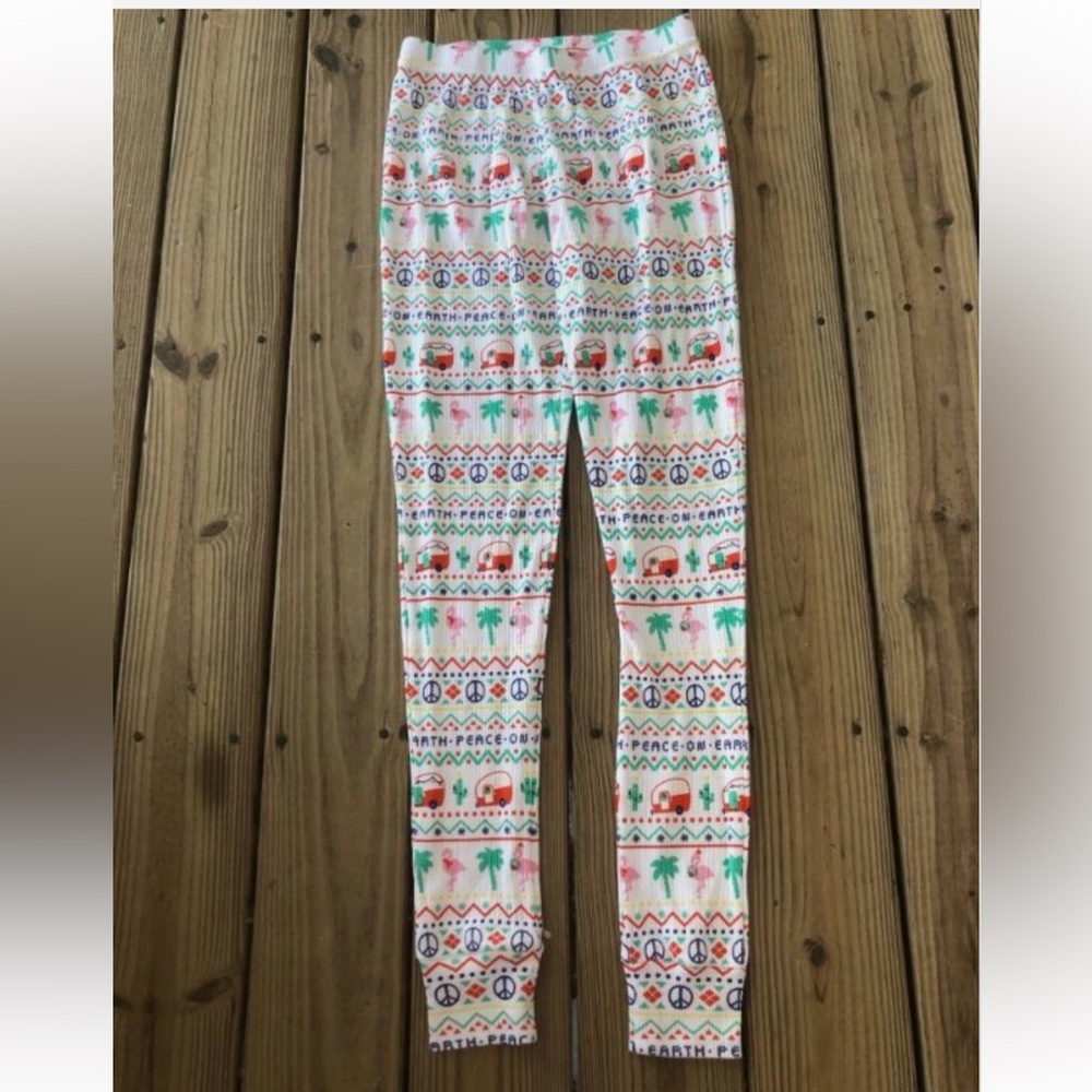 ANGEL DEAR lounge pajama pants XL Xmas Flamingos Peace Signs Campers Cacti